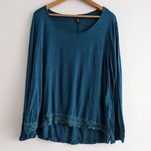 Forever 21+ Teal Long Sleeved Shirt Size 2X
